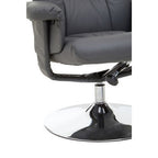 Grey Leather Effect Reclining Chair | Denton