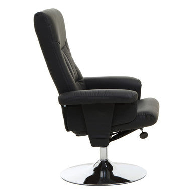 Black Leather Effect Reclining Chair | Denton