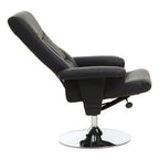 Black Leather Effect Reclining Chair | Denton