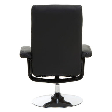 Black Leather Effect Reclining Chair | Denton