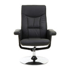Black Leather Effect Reclining Chair | Denton