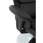 Black Leather Effect Reclining Chair with Footstool | Denton