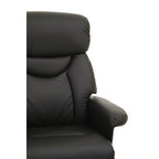 Black Leather Effect Reclining Chair and Footstool | Denton