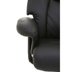 Black Leather Effect Reclining Chair and Footstool | Denton