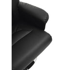 Black Leather Effect Reclining Chair and Footstool | Denton