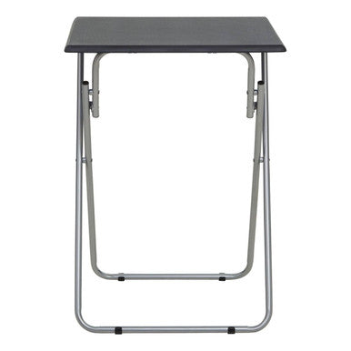 Black Wooden Top Folding Table with Silver Frame | Bernie