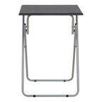 Black Wooden Top Folding Table with Silver Frame | Bernie