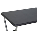 Black Wooden Top Folding Table with Silver Frame | Bernie