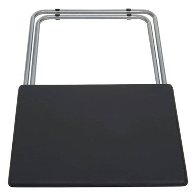 Black Wooden Top Folding Table with Silver Frame | Bernie