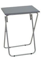Grey Wooden Top Folding Table with Silver Frame | Bernie