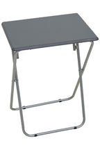 Grey Wooden Top Folding Table with Silver Frame | Bernie