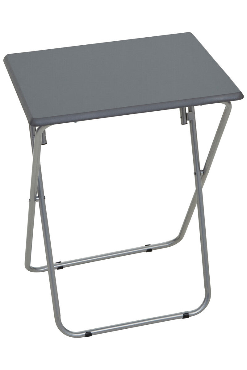 Grey Wooden Top Folding Table with Silver Frame | Bernie