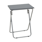 Grey Wooden Top Folding Table with Silver Frame | Bernie