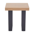 Natural Wood Square Side Table with U-Shaped Base | Oakton