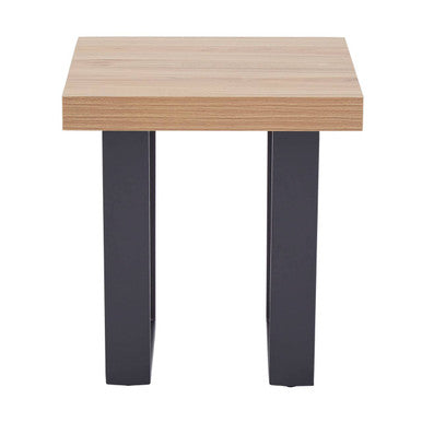Natural Wood Square Side Table with U-Shaped Base | Oakton