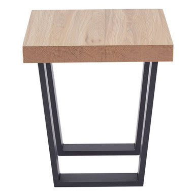 Natural Wood Square Side Table with U-Shaped Base | Oakton