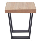 Natural Wood Square Side Table with U-Shaped Base | Oakton