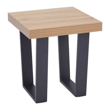 Natural Wood Square Side Table with U-Shaped Base | Oakton