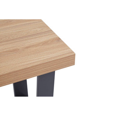 Natural Wood Square Side Table with U-Shaped Base | Oakton