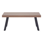 Natural Wood Rectangular Coffee Table with U-Shaped Base | Oakwill