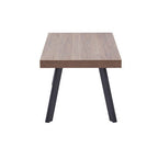 Natural Wood Rectangular Coffee Table with U-Shaped Base | Oakwill