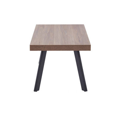 Natural Wood Rectangular Coffee Table with U-Shaped Base | Oakwill