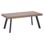 Natural Wood Rectangular Coffee Table with U-Shaped Base | Oakwill