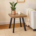 Natural Wood Side Table with U-Shaped Base | Oakwill