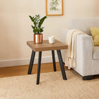 Natural Wood Side Table with U-Shaped Base | Oakwill