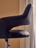 Black Home Office Chair with Curved Back | Fionna