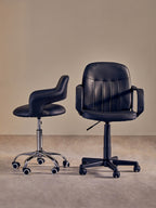 Black Home Office Chair with Curved Back | Fionna