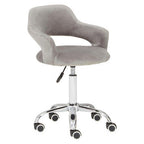 Grey Velvet Home Office Chair with Curved Back | Fionna