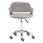 Grey Velvet Home Office Chair with Curved Back | Fionna