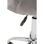 Grey Velvet Home Office Chair with Curved Back | Fionna
