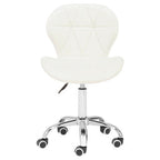 White Velvet Quilted Home Office Chair | Franki