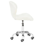White Velvet Quilted Home Office Chair | Franki