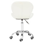 White Velvet Quilted Home Office Chair | Franki