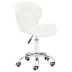 White Velvet Quilted Home Office Chair | Franki