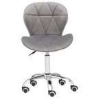 Grey Velvet Quilted Home Office Chair | Franki