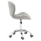 Grey Velvet Quilted Home Office Chair | Franki