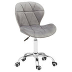 Grey Velvet Quilted Home Office Chair | Franki