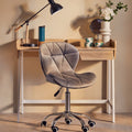 Grey Velvet Quilted Home Office Chair | Franki