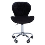 Black Velvet Quilted Home Office Chair | Franki