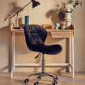 Black Velvet Quilted Home Office Chair | Franki