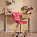 Pink Velvet Buttoned Home Office Chair | Fayth