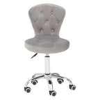 Grey Velvet Buttoned Home Office Chair | Fayth