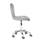 Grey Velvet Buttoned Home Office Chair | Fayth