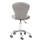Grey Velvet Buttoned Home Office Chair | Fayth