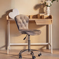 Grey Velvet Buttoned Home Office Chair | Fayth