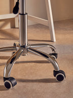 Grey Velvet Buttoned Home Office Chair | Fayth